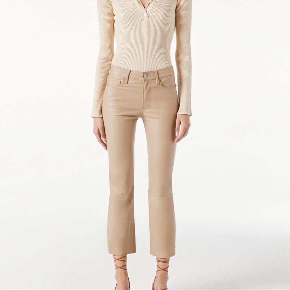 FRAME Le Crop Mini Boot Leather Pant 100% Leather